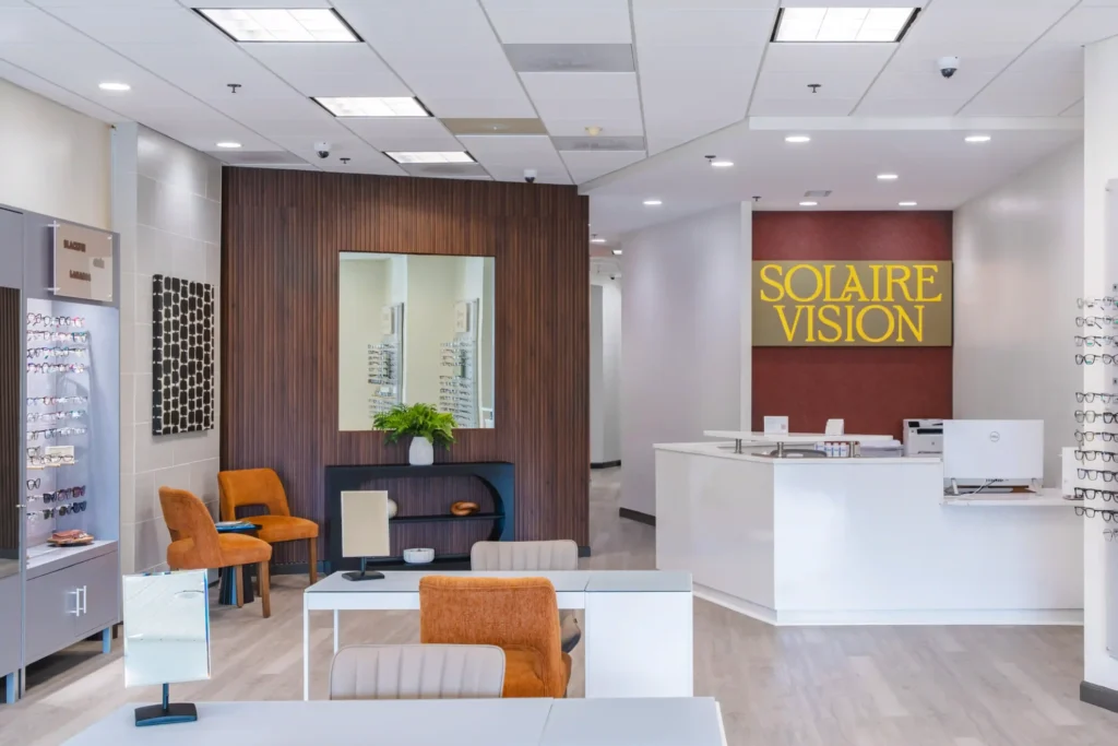 Reception desk at Solaire Vision in Herndon, Virginia